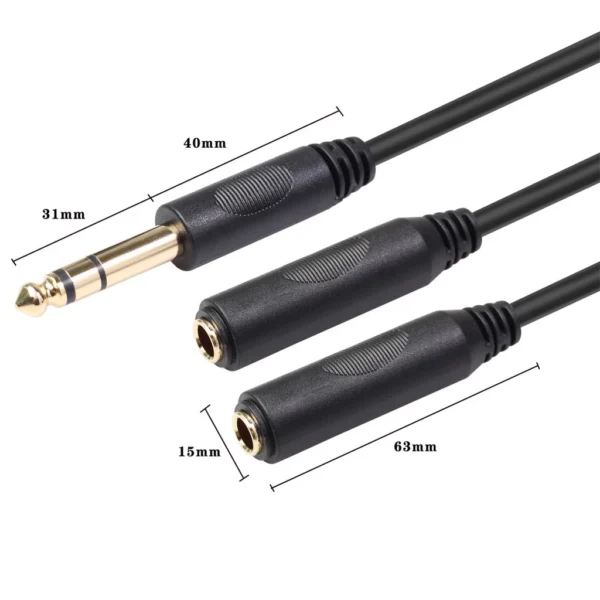 20CM Mic 6mm male to female 1 to 2 audio adapter cable Mic adapter