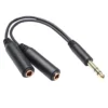 20CM Mic 6mm male to female 1 to 2 audio adapter cable Mic adapter