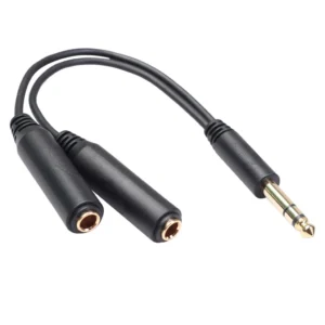 20CM Mic 6mm male to female 1 to 2 audio adapter cable Mic adapter