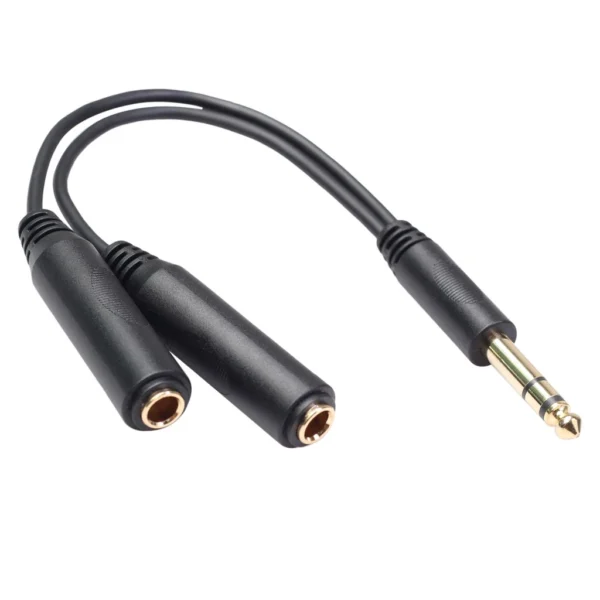 20CM Mic 6mm male to female 1 to 2 audio adapter cable Mic adapter