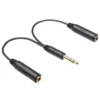 20CM Mic 6mm male to female 1 to 2 audio adapter cable Mic adapter