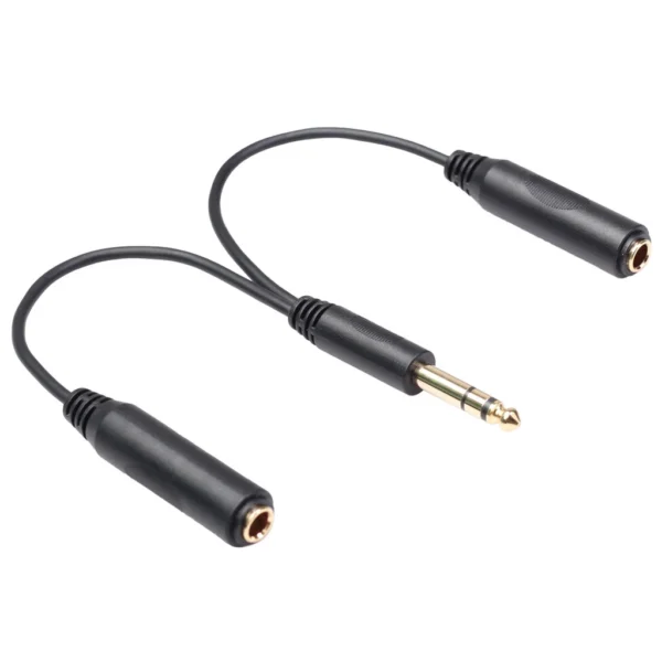20CM Mic 6mm male to female 1 to 2 audio adapter cable Mic adapter