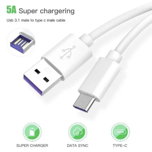 5A Type C Cable Fast Charging Cable