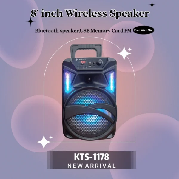 my-11134207-23010-cnsvce5uwhmv51.webp KTS 1178 20 cm Wireless Speaker Bluetooth Speaker FM USB Memory Card