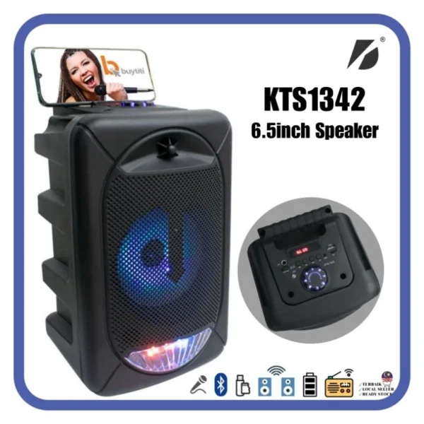 my-11134207-7r990-lwjrji8oqk4w67.webp KTS 1342 6 12 cm Wireless Speaker Bluetooth Speaker USB Memory Card FM