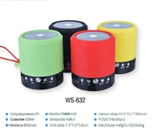 WS 632 Mini Portable Bluetooth Speaker  Play With USB TF card in the MP3 audio