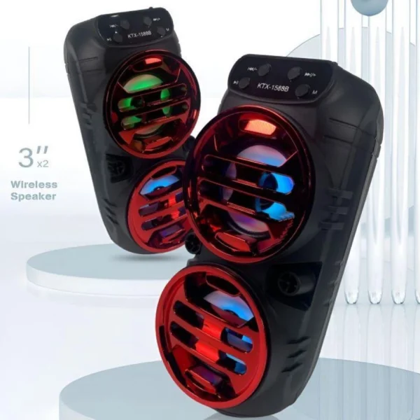 KTX 1588B dual 7 cm portable speaker outdoor wireless speaker with fm radio NO MIC FUNCTION