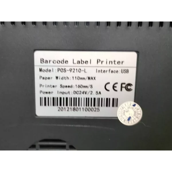 POS 9210 L Bluetooth Barcode Thermal Label Printer with Power Adapter and USB Cable