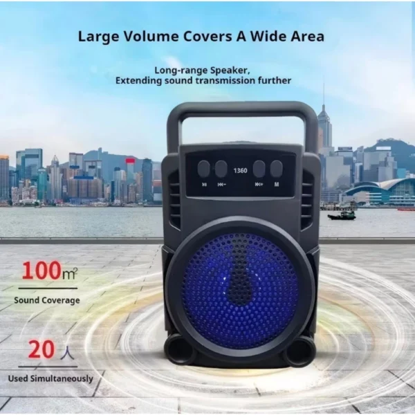 my-11134207-820ld-miviwersh7gh35.webp Speakers Bluetooth Bluetooth Speaker Party Box GTS 1360 7 cm Super Bass Portable Splash Proof Wireless Bluetooth Speak